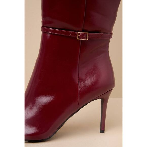 Billini Violetta Cherry Texture Pointed-Toe Over the Knee Boots - Picture 3 of 4